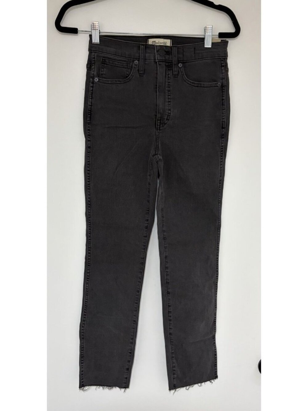 Madewell Women's High Rise Stovepipe Jeans Charcoal Wash Jeans size 25 NWT